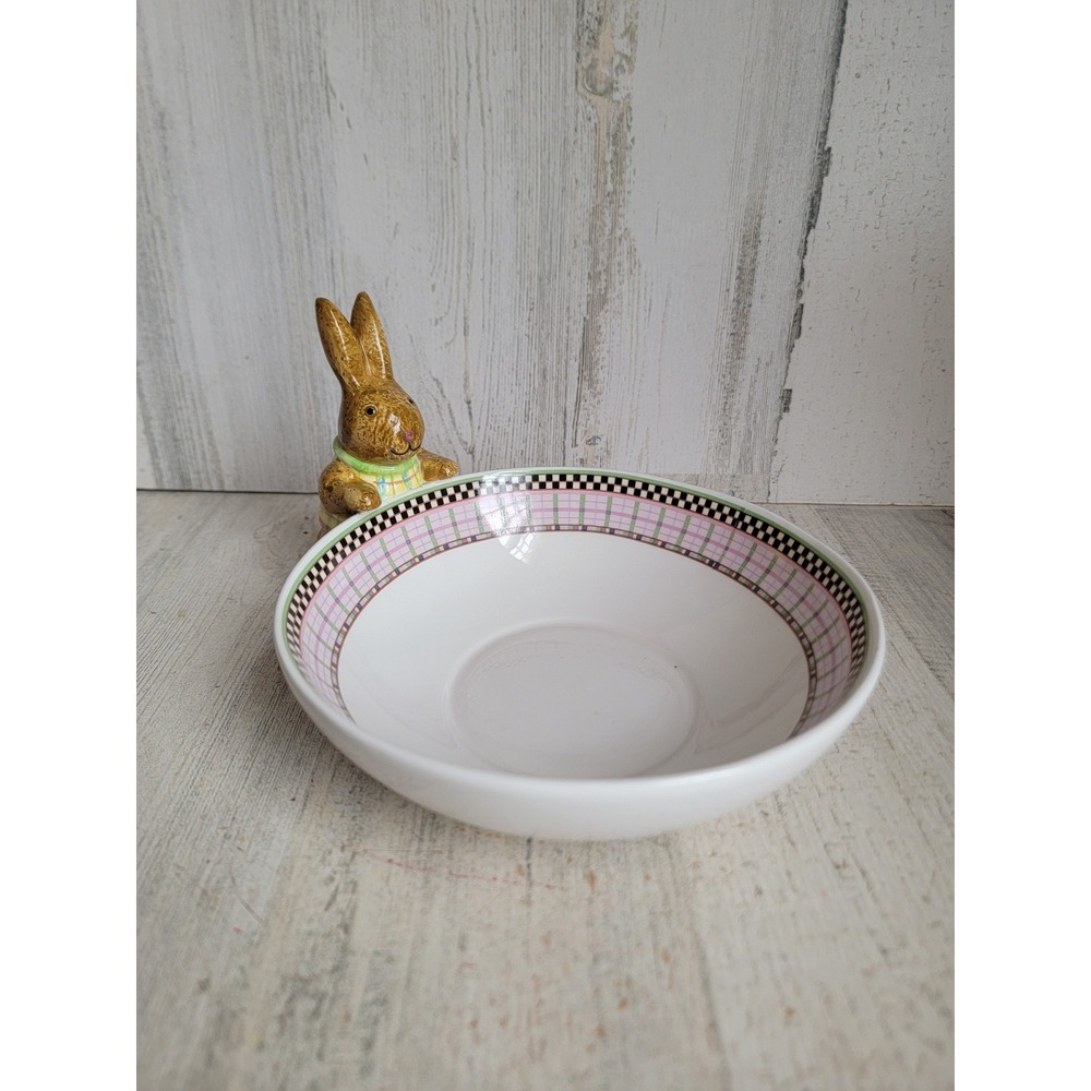Sakura Easter‎ Bunny candy dish spring rabbit plaid home decor kitchen